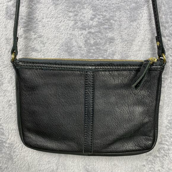 FOSSIL Black Leather Small Satchel‎ Crossbody Shoulder Messenger Bag Purse - Picture 6 of 10